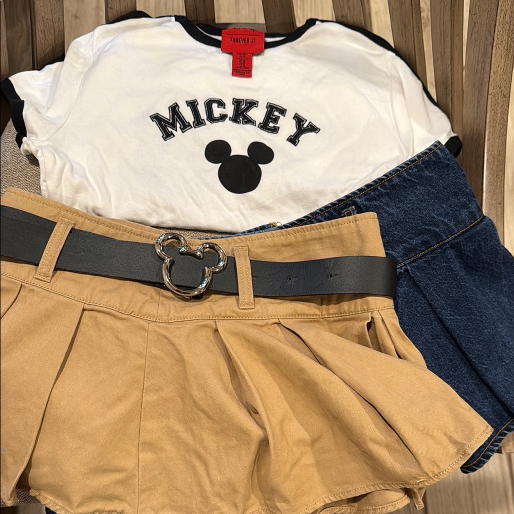 Mickey Mouse Graphic Tee and Denim Skirt Set - Picture 2 of 6